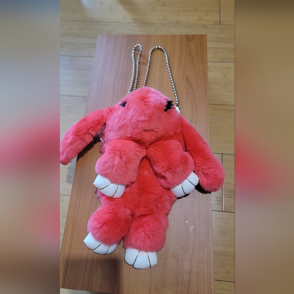 Kopenhagen Fur - Plush rabbit fur convertible backpack purse
